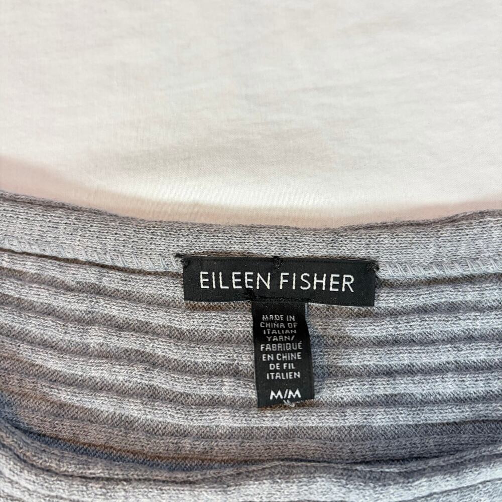 Eileen Fisher womens gray tunic length 3/4 sleeve sweater. Sz M. merino wool - Picture 2 of 6